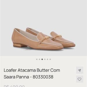 Women's Tan Loafers with Chain Detail